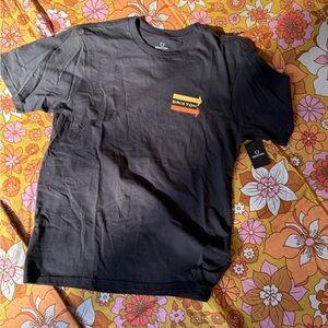 Brixton black men's tee with Orange Logo | large | NWT